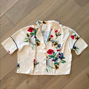 LPA Cream Floral Shirt XS